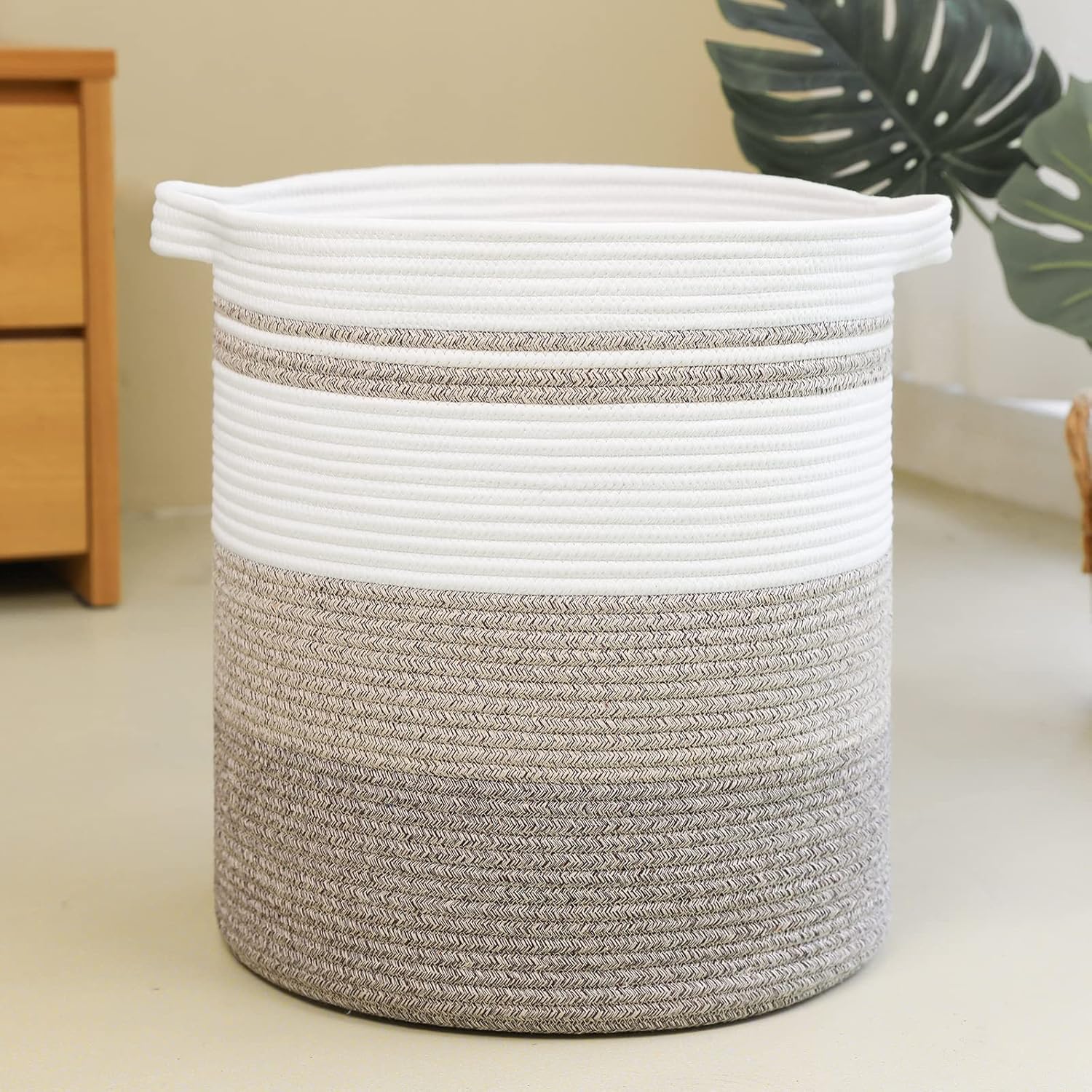 OIAHOMY 58L Laundry Baskets-Laundry Hamper, Storage Basket with Handles, Decorative Basket for