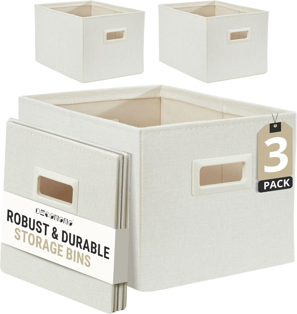 DECOMOMO Storage Bins for Shelves Robust Fabric Closet Bins for Shelves Toy Storage Clothes Books