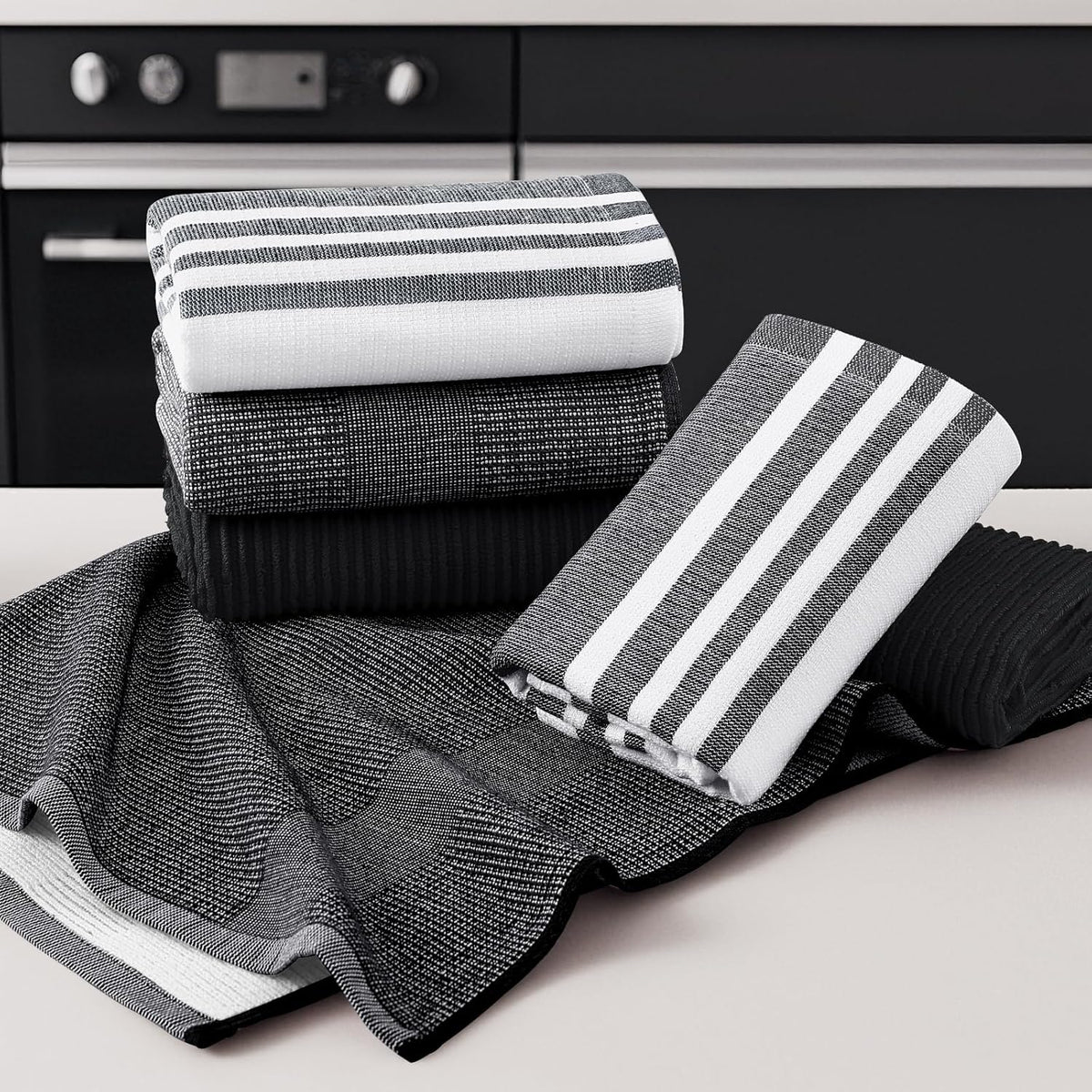 Homaxy Premium Kitchen Towels(18”x 28”, 9 Pack), Large Cotton 380 GSM Kitchen Hand Towels, Soft and