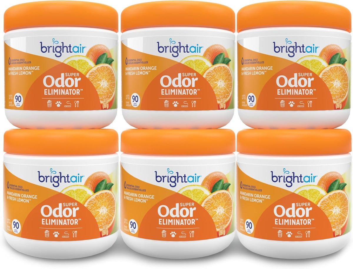 Bright Air 14 oz. Super Odor Eliminator, For Medium-Size Spaces, Mandarin Orange and Fresh Lemon