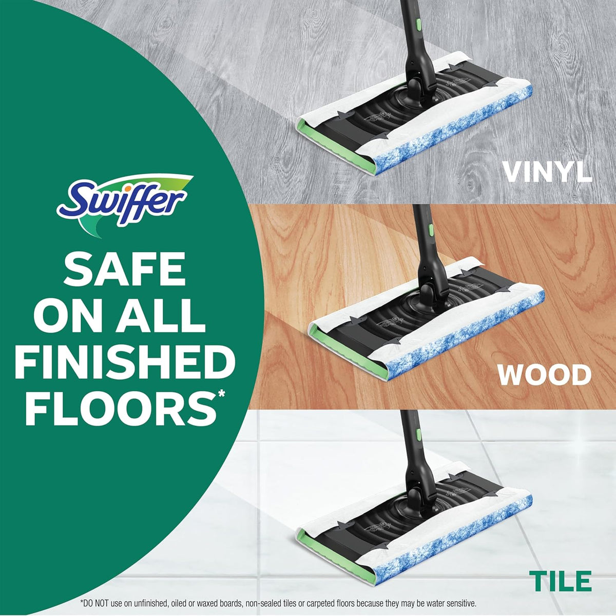 Swiffer Sweep & Mop Deluxe 2-in-1 Floor Mopping and Sweeping Kit, Multi-Surface Kit for Floor