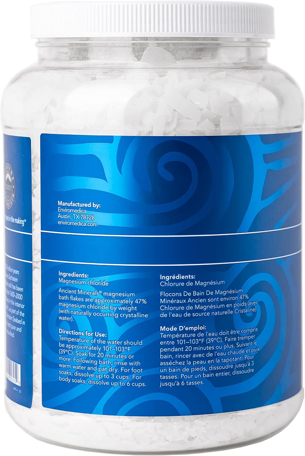 Ancient Minerals Magnesium Bath Flakes - Bathing Alternative to Epsom Salt - Soak in Natural Salts
