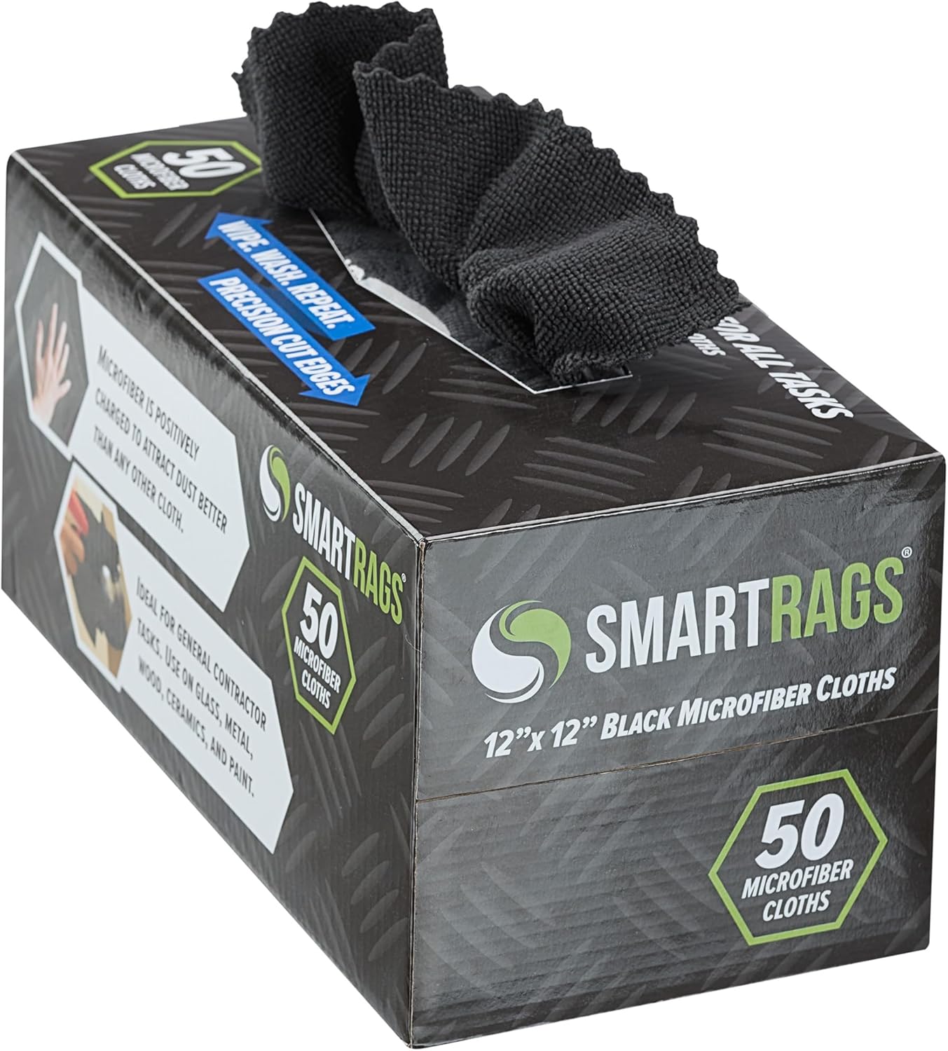 Arkwright Smart Rags in Box - (Pack of 50) Lint Free Microfiber Cleaning Cloth, Scratch &