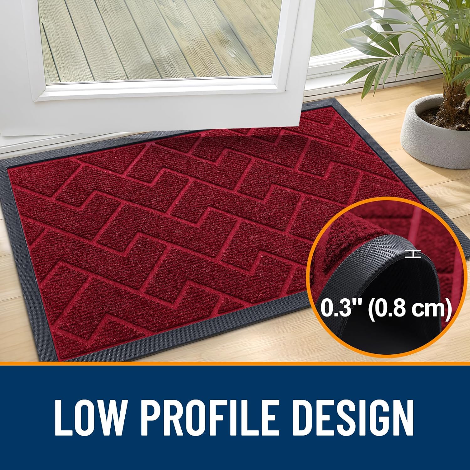OLANLY Front Door Mat Indoor Outdoor Entrance, Waterproof All-Season, All-Weather Doormat, Sturdy