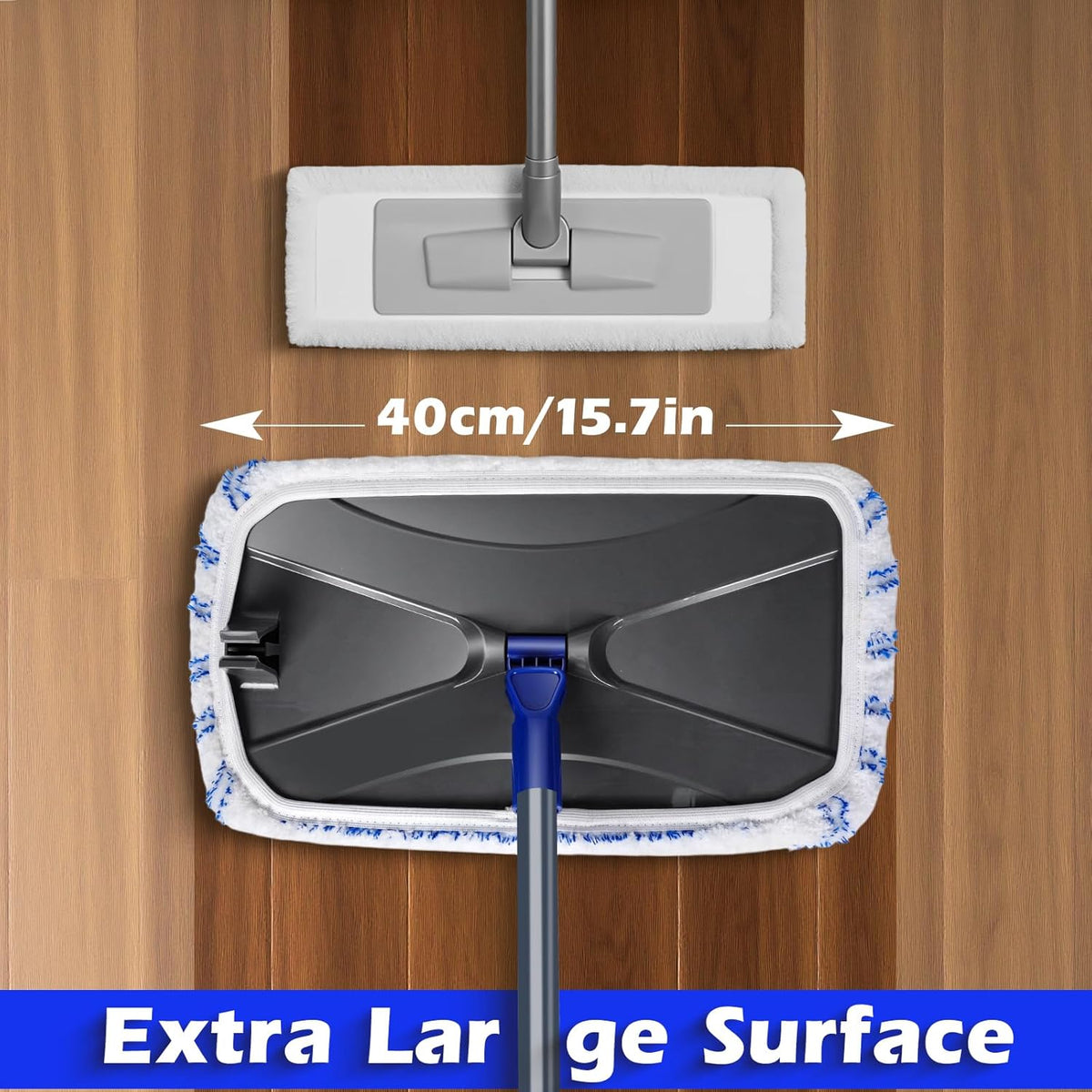 MASTERTOP Microfibre Flat Mop, Extended Wet Dry Large Floor Mop with 5 Reusable Pads & Telescopic