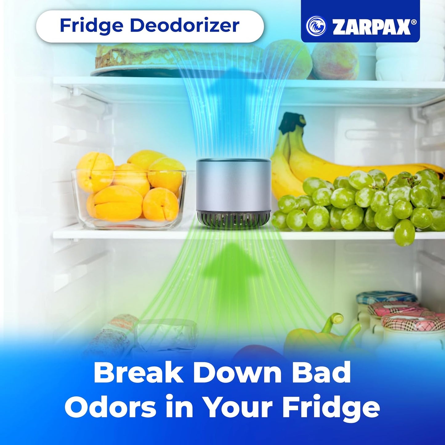 Refrigerator Deodorizer - Single Pack - Fridge Smell Eliminator Lasts for 10 Years -18ft3 Capacity