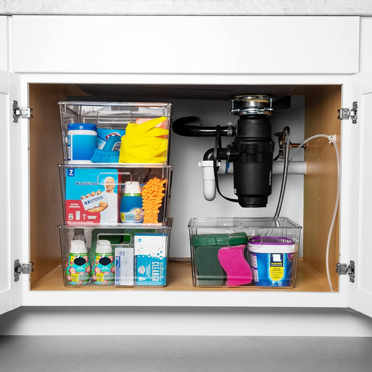 CLEARSPACE Plastic Storage Bins with Lids XL – Perfect Kitchen Organization or Pantry Storage