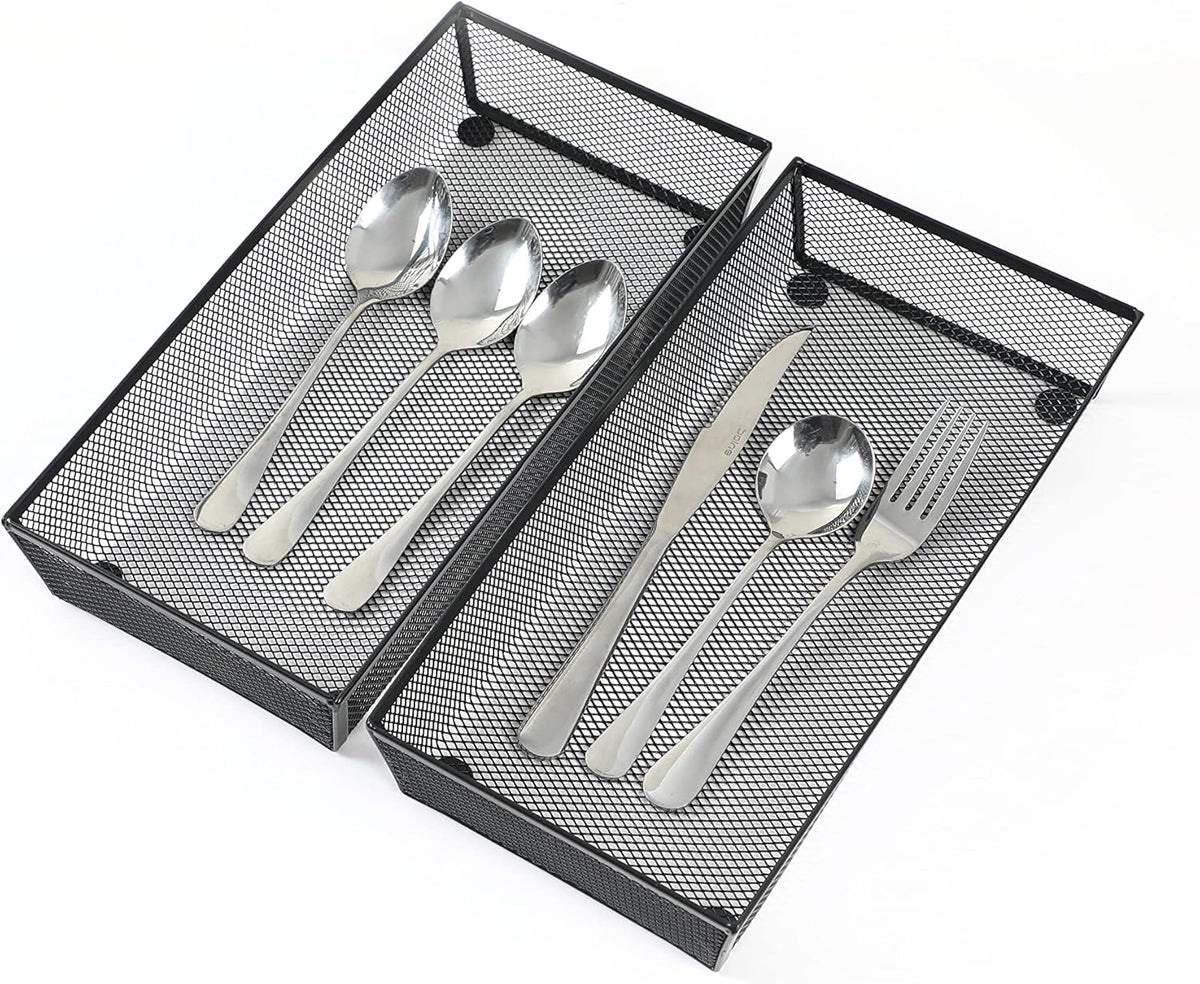 BYCY 3 Pack Mesh Flatware Drawer Organizer for Kitchen/Office/Home Tools,Spoon Knife Fork