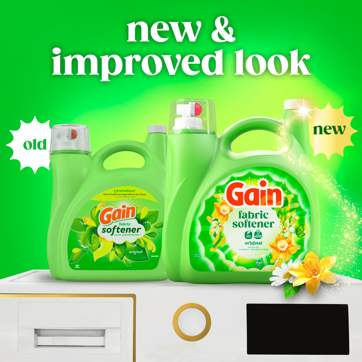 Gain, Liquid Laundry Fabric Softener, Laundry Conditioner, Long Lasting Scent, Softens, Freshness