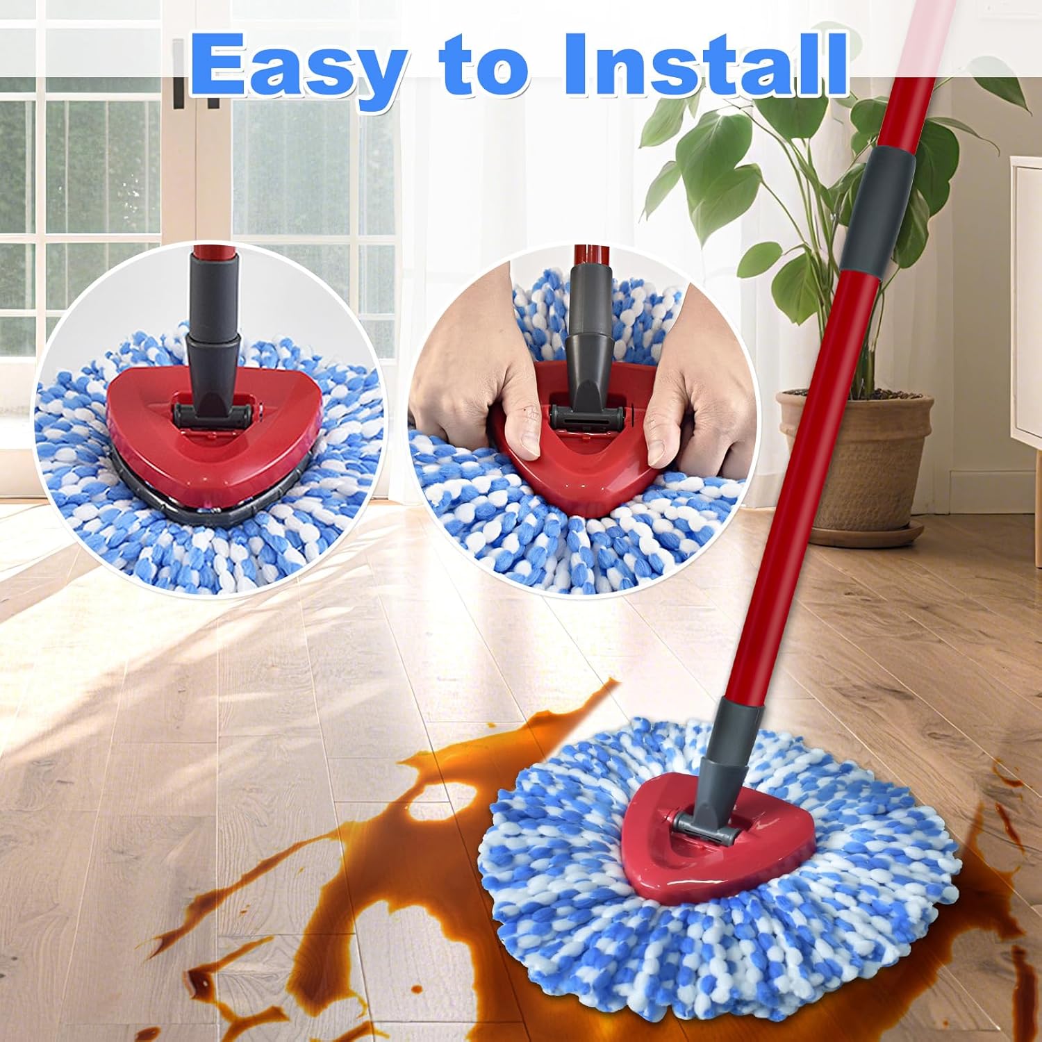 Mop Heads Replacements for Ocedar, 3 Pack Mop Replace Head for Ocedar RinseClean 2-Tank System