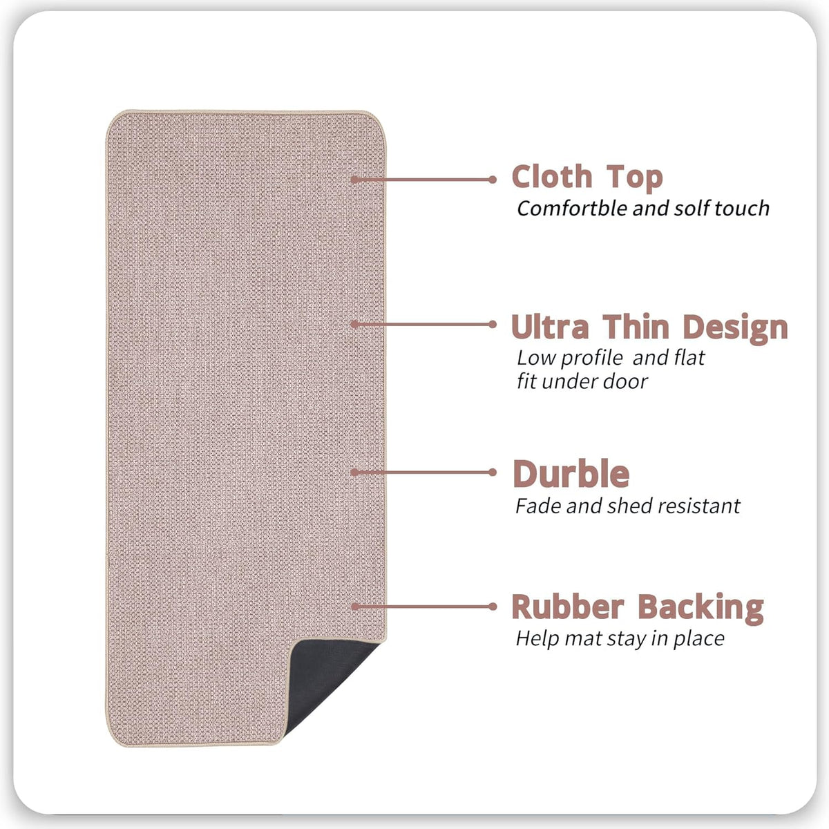 Bath Mat,Ultra Thin Bathroom Runner Rugs,Large Bath Mats for Bathroom,Quick Dry,Non-Slip,Machine