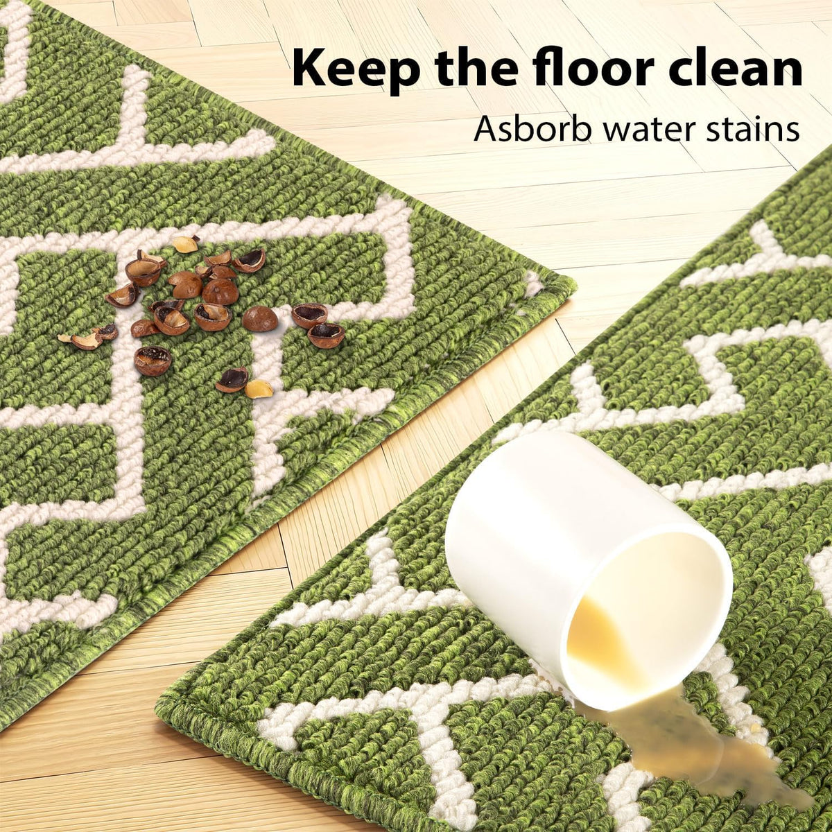 hicorfe Indoor Doormat,Front Back Door Mat Rubber Backing Non Slip Door Mats 20"x59" Absorbent
