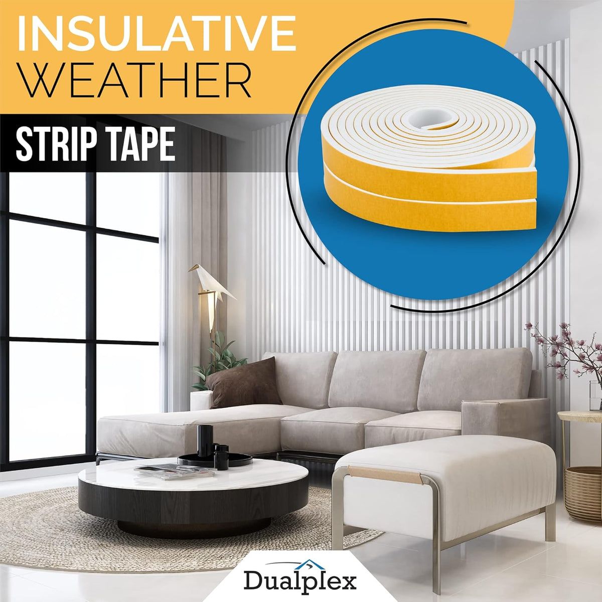 High Density Foam Weather Stripping Door Seal Strip Insulation Tape Roll for Insulating Door Frame