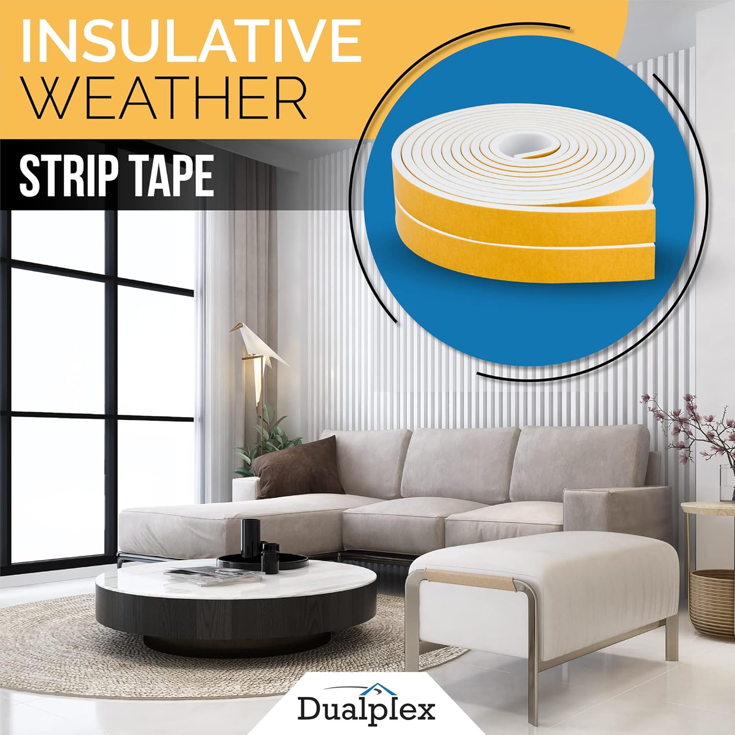 High Density Foam Weather Stripping Door Seal Strip Insulation Tape Roll for Insulating Door Frame