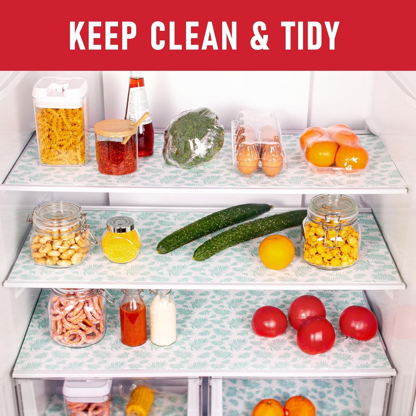 Cooyes Absorbent Refrigerator Liners, Non Slip Shelf Liner for Drawers & Kitchen Cabinets, Cloth