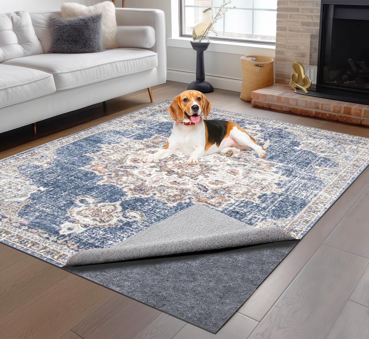 Non-Slip Rug Pads 8 x 10 ft, 100% Waterproof Extra Large Area Rugs Non Skid Rug Pad for All Floors