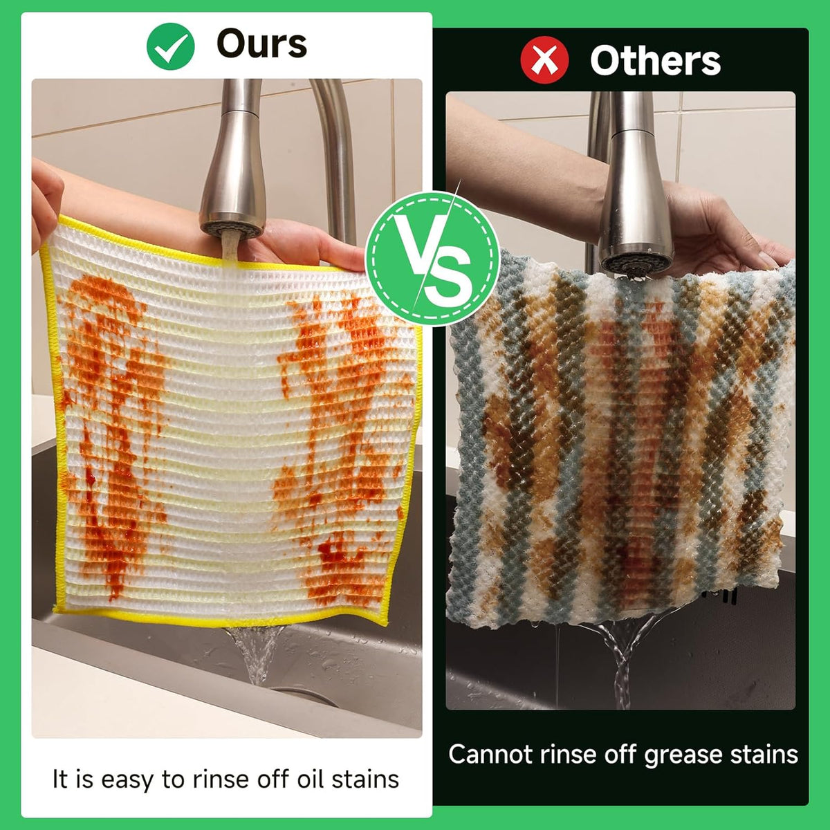 Wood Fiber Cleaning Cloth-15pcs, Super Absorbent Cleaning Cloth, No Oil Stains, Household No Stripe