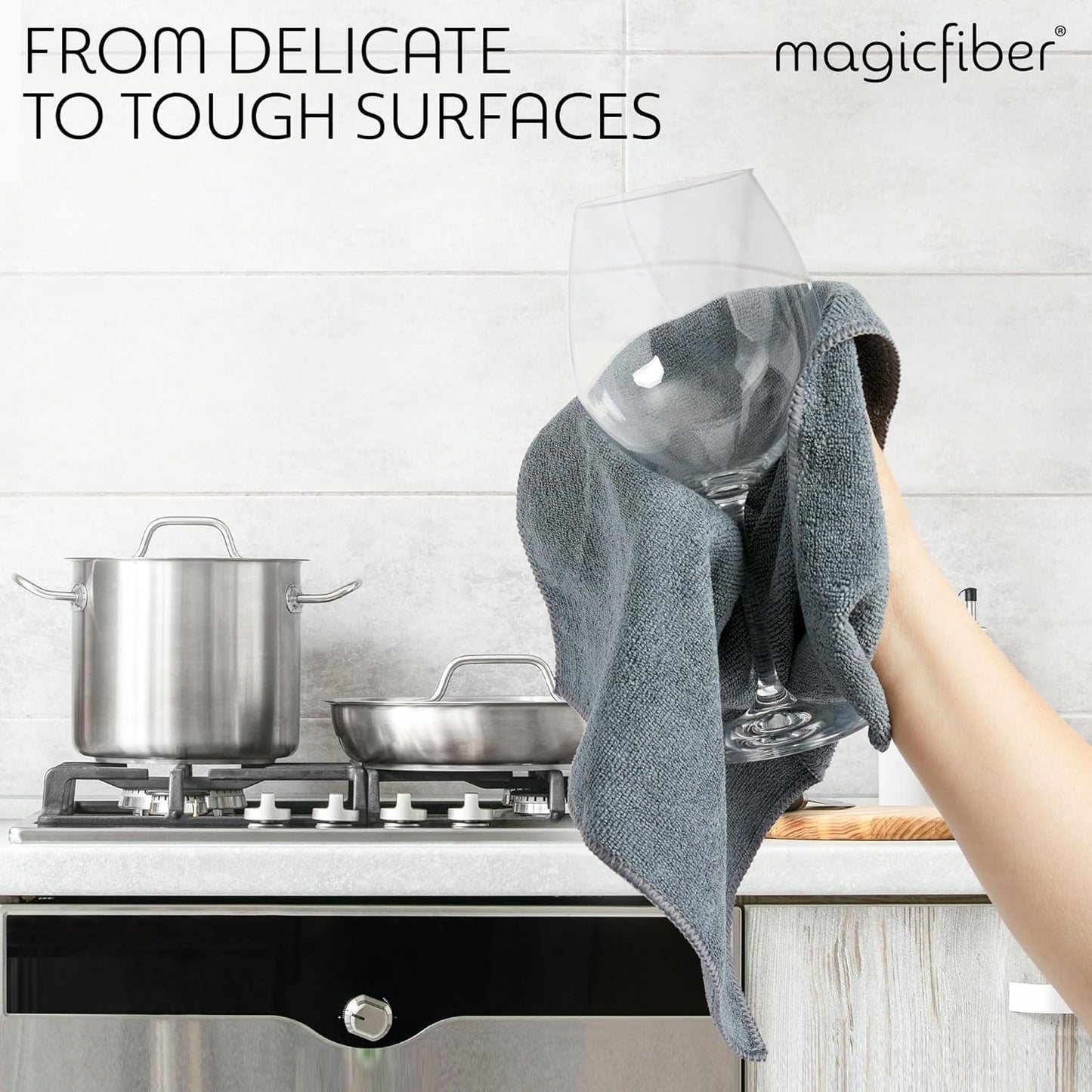 MagicFiber Microfiber Cleaning Cloth - 12 Pack, Large 13" x13” Highly Absorbent Streak-Free Micro