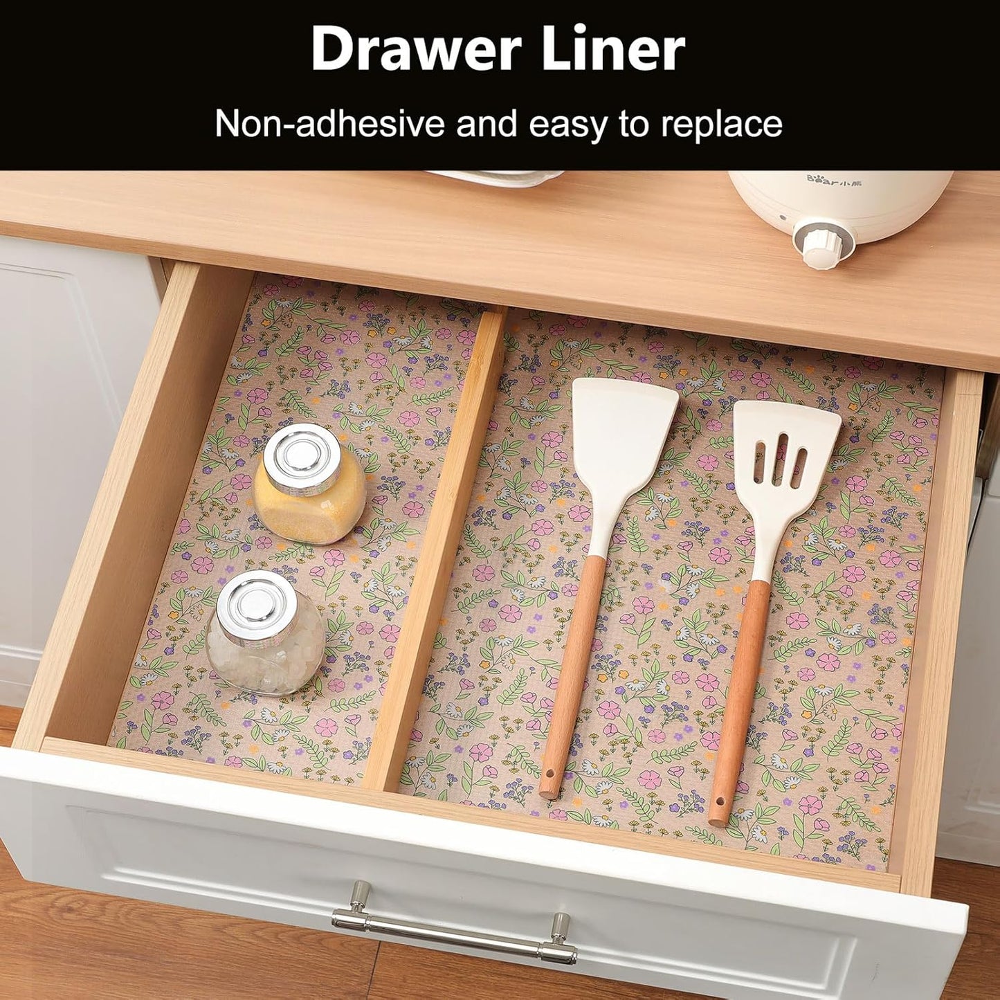 INNOLITES Non-Slip Shelf Liner – Cabinet & Drawer Liner Non-Adhesive – Waterproof Oil-Proof