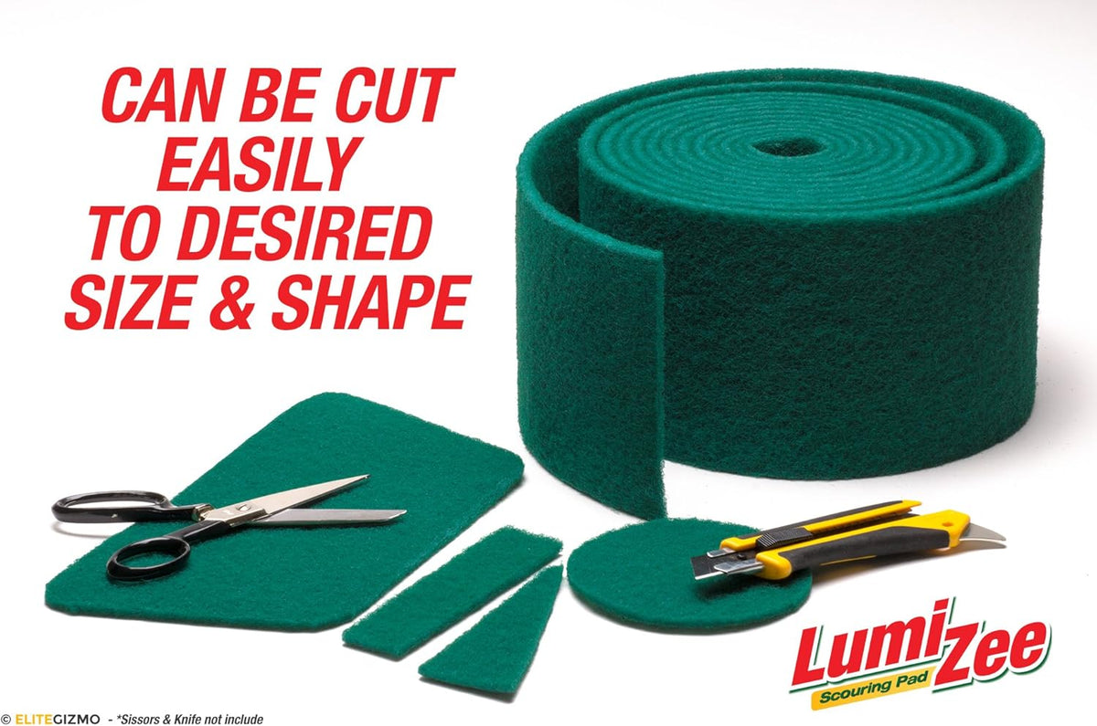 Green Scrubbing Pad Roll 19ft Economy Size Medium Duty Abrasive Scrub Sponge Scouring Pads 19ft x