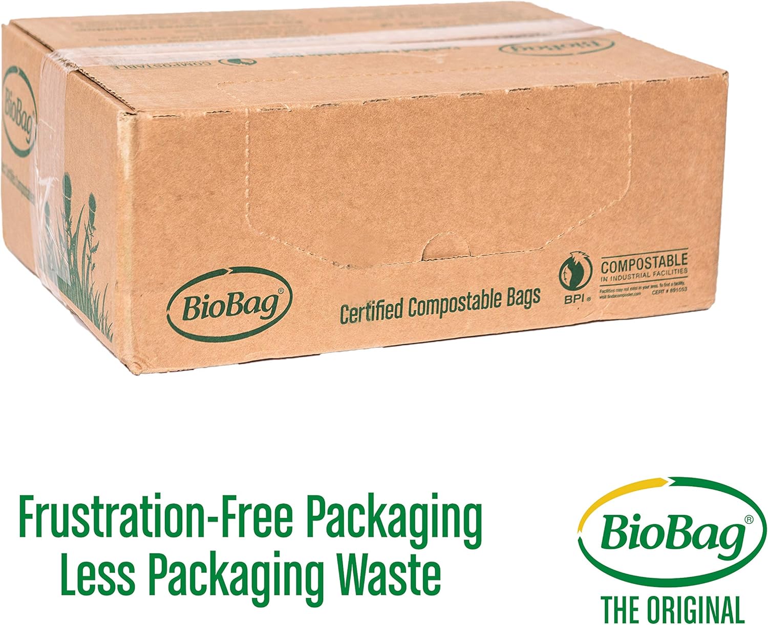 BioBag (USA) The Original Compostable Bag, 32 Gallon, 120 Count, 100% Certified Compostable Trash