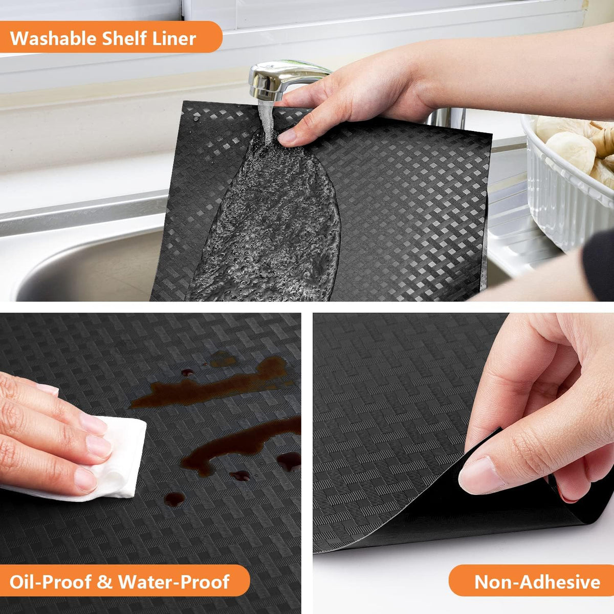 Shelf Liners for Kitchen Cabinets Refrigerator Liners Waterproof Kitchen Cupboard Liner Non-Slip
