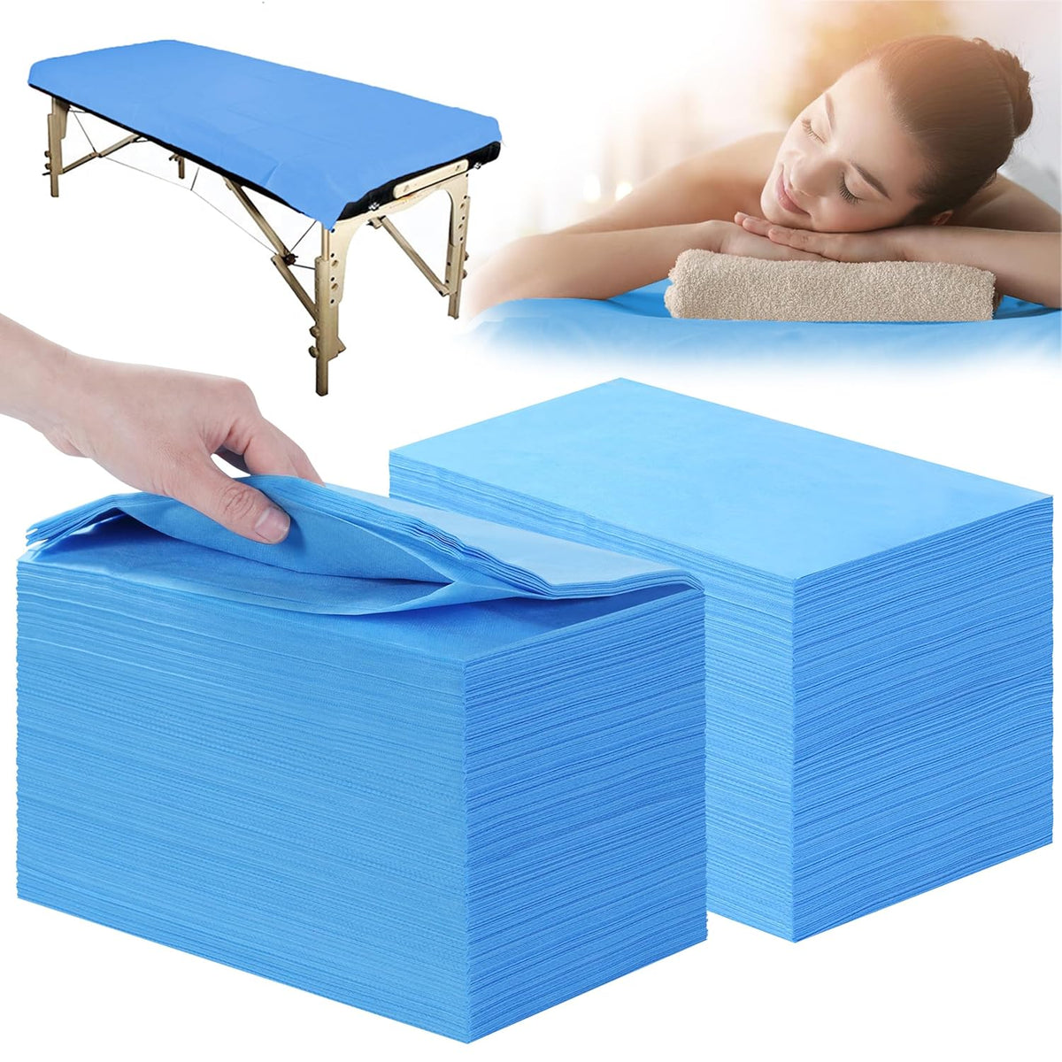 Disposable Bed Sheets 200 Pcs 31" x 71" Massage Table Sheets Non Woven Fabric SPA Bed Cover