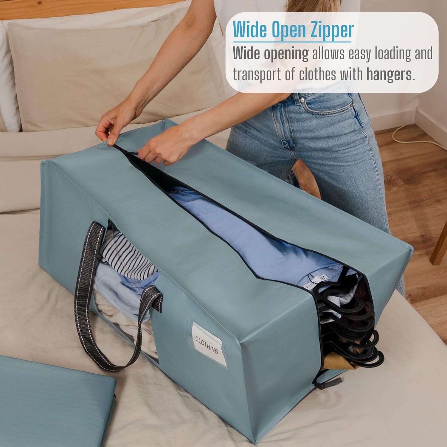 VENO 2 Pack Moving Bags for College, Heavy-Duty Storage Totes, Moving Boxes and Wardrobe Packing