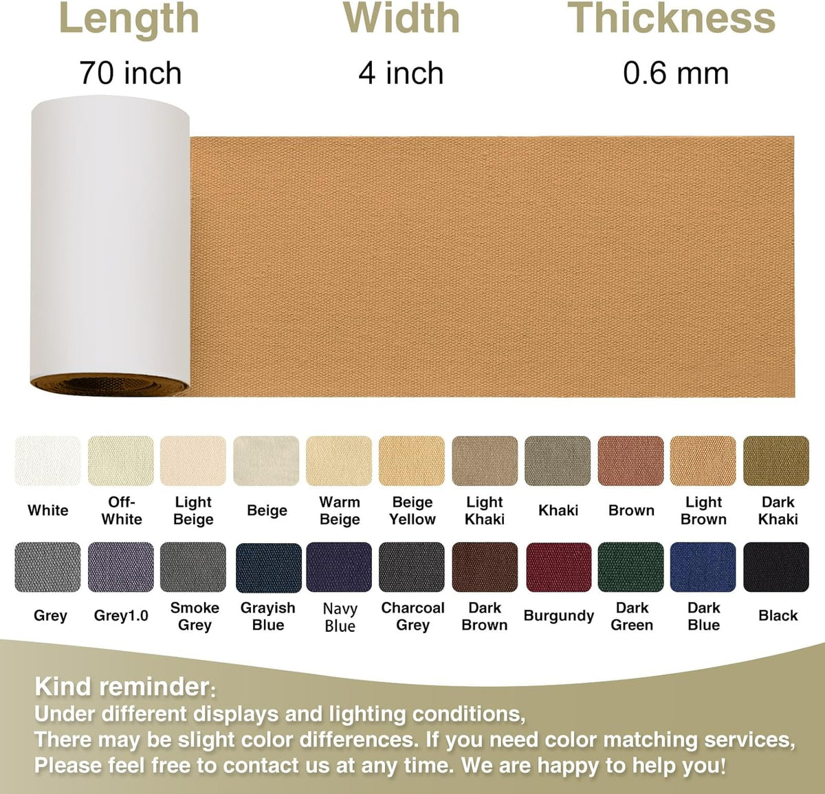 Canvas Repair Tape 4×70 Inch Waterproof Self-Adhesive Fabric Repair Patch for Repairing Boat