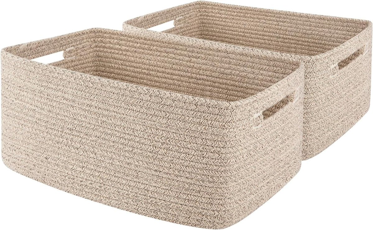 OIAHOMY Storage Basket for Shelves, Closet Cube Storage Bins Baskets for Clothes Blanket Towels