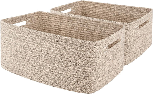 OIAHOMY Storage Basket for Shelves, Closet Cube Storage Bins Baskets for Clothes Blanket Towels