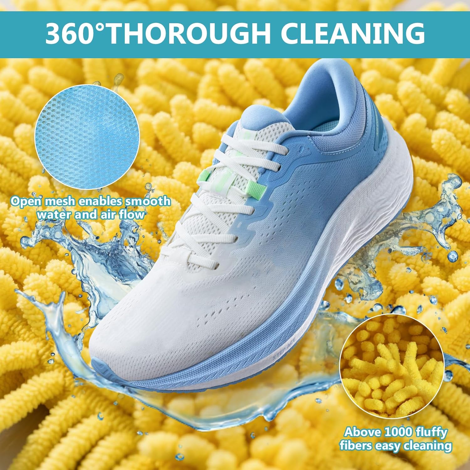 Shoe Washing Machine Bag - 2Pack Laundry Shoe Bag for Washer and Dryer, Reusable Shoe Cleaning Bag
