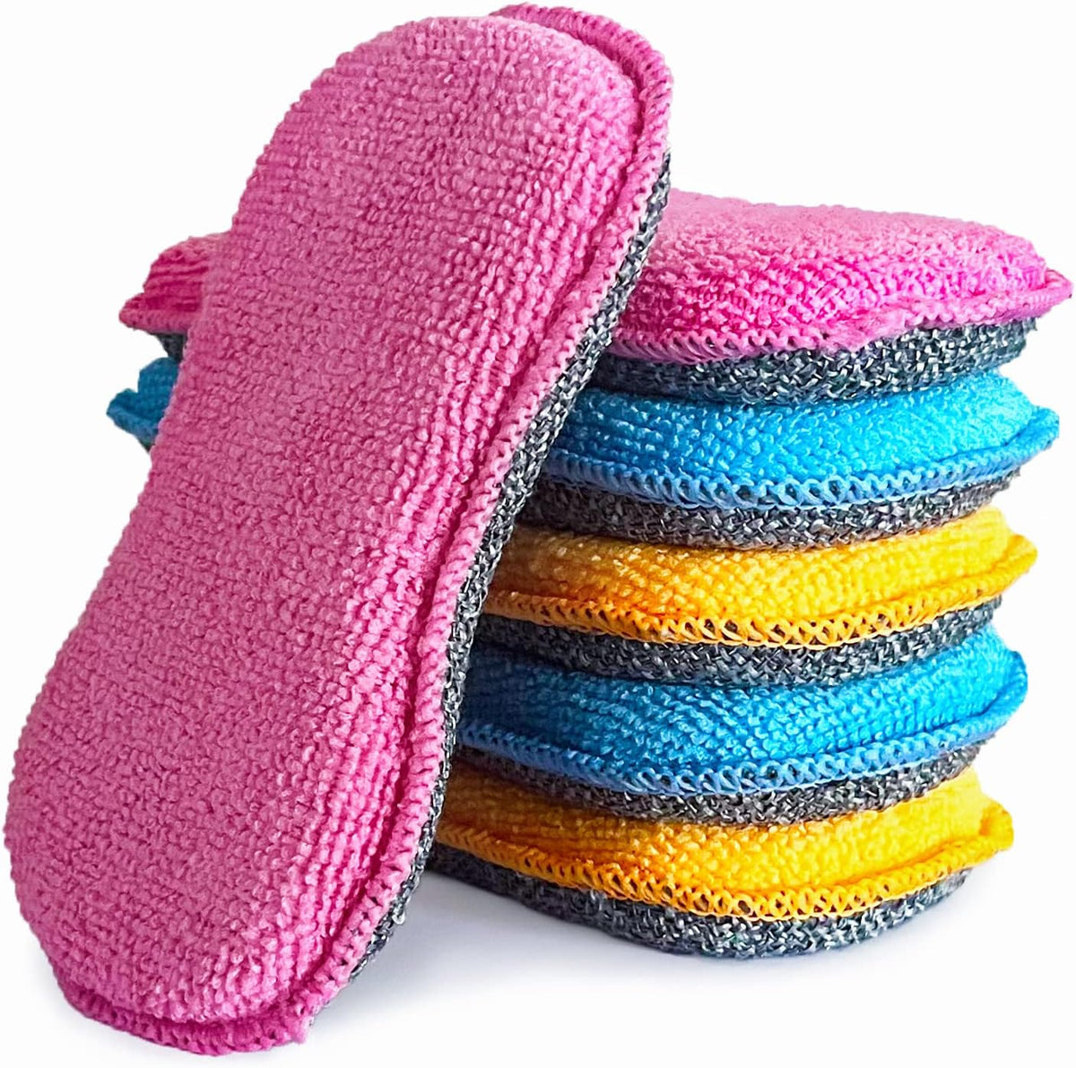 UPSTAR Dish Sponges Kitchen, Microfiber Cleaning Scrubber for Dishwashing, Sink, Basin and