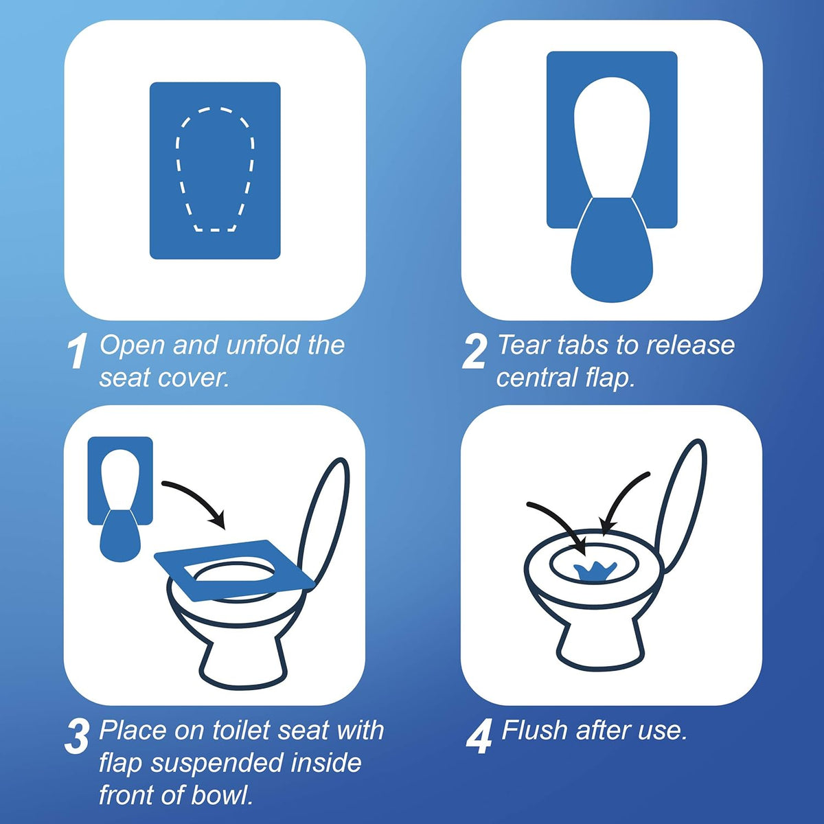 Rockland Guard Toilet Seat Cover - Flushable & Disposable Toilet Seat Cover for Bathroom - Road