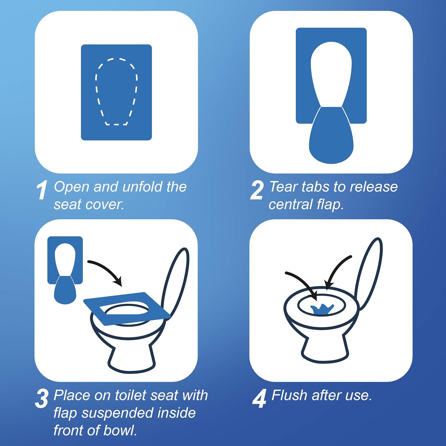 Rockland Guard Toilet Seat Cover - Flushable & Disposable Toilet Seat Cover for Bathroom - Road
