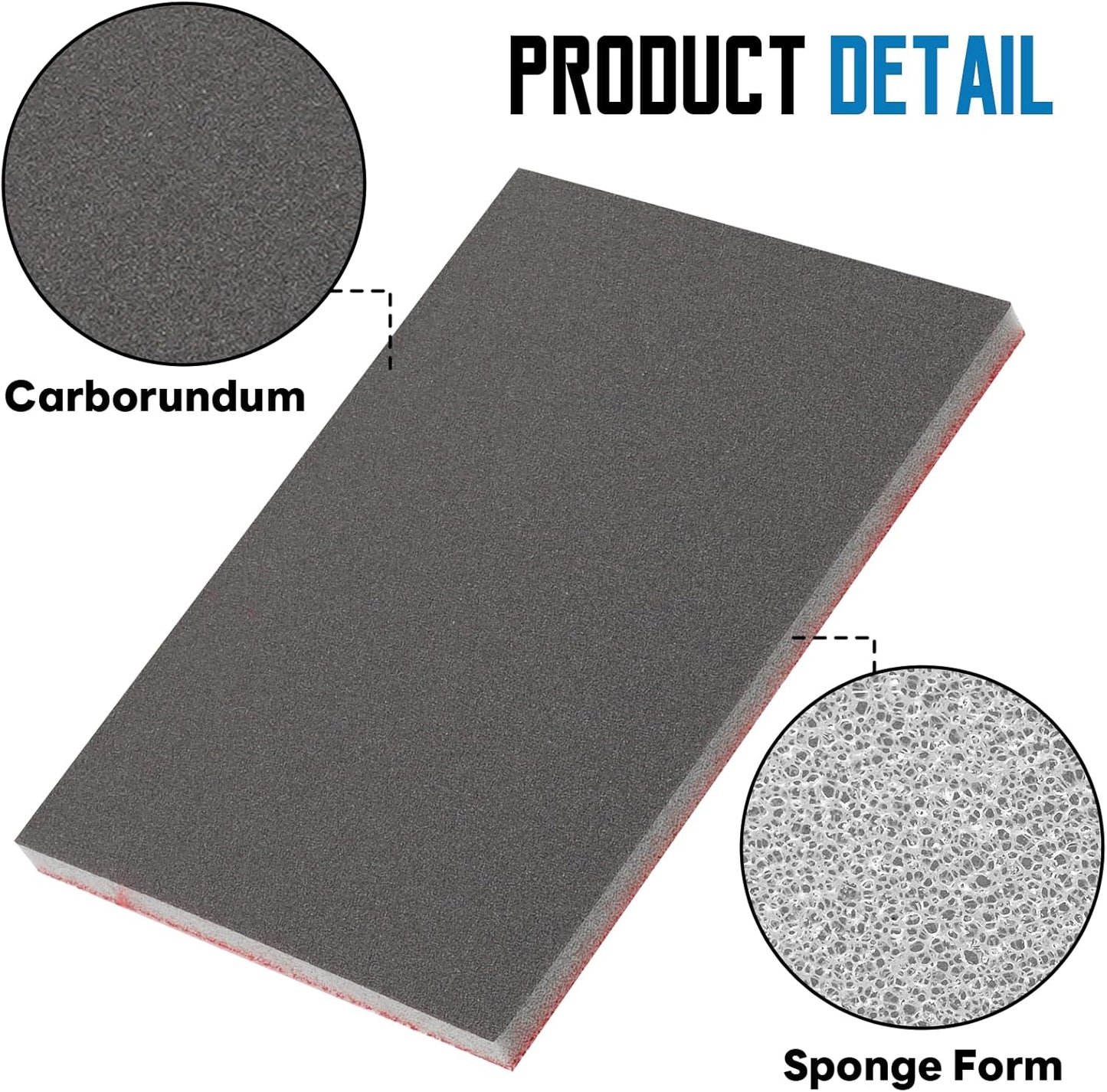 20 Pack 800 Grit Sanding Sponge, 3 x 4 Inch Soft Foam Sanding Block Wet Dry Sanding Pads, Washable