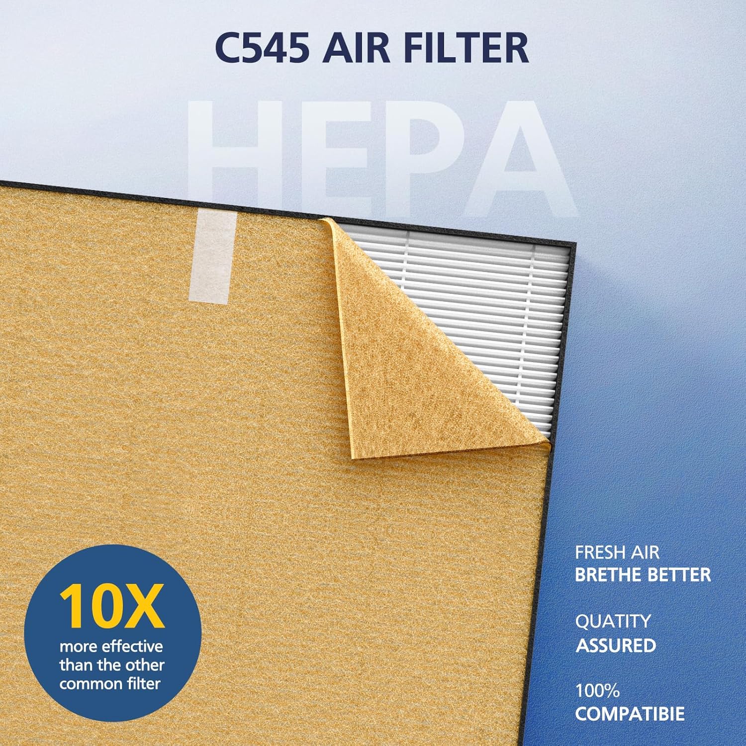 2 Pack C545 HEPA Pet Replacement Filter S Compatible with Winix C545 Air Purifier, Replaces Part
