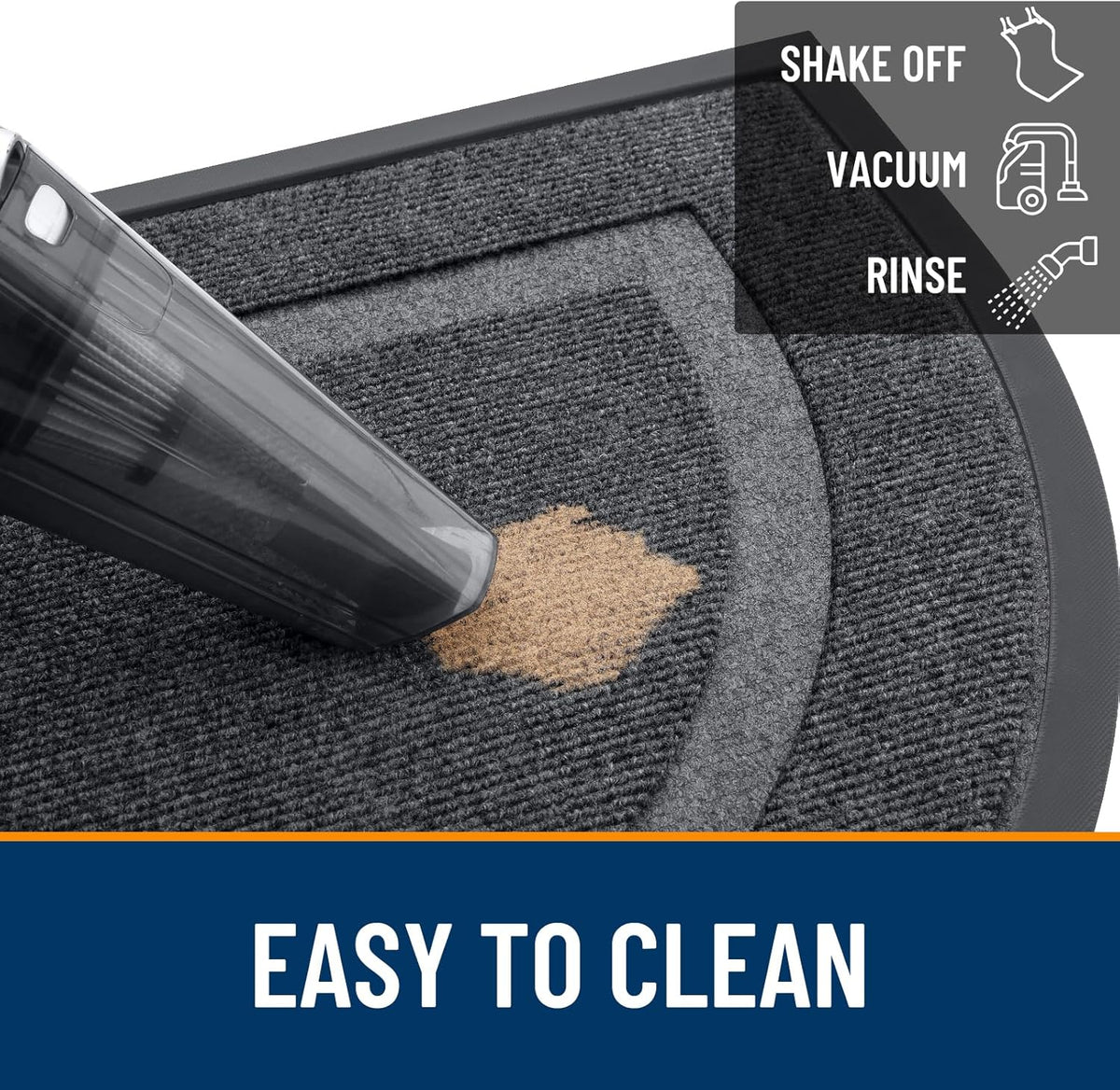 OLANLY Half Circle Door Mat Indoor Outdoor Entrance Welcome, Waterproof All-Season, All-Weather