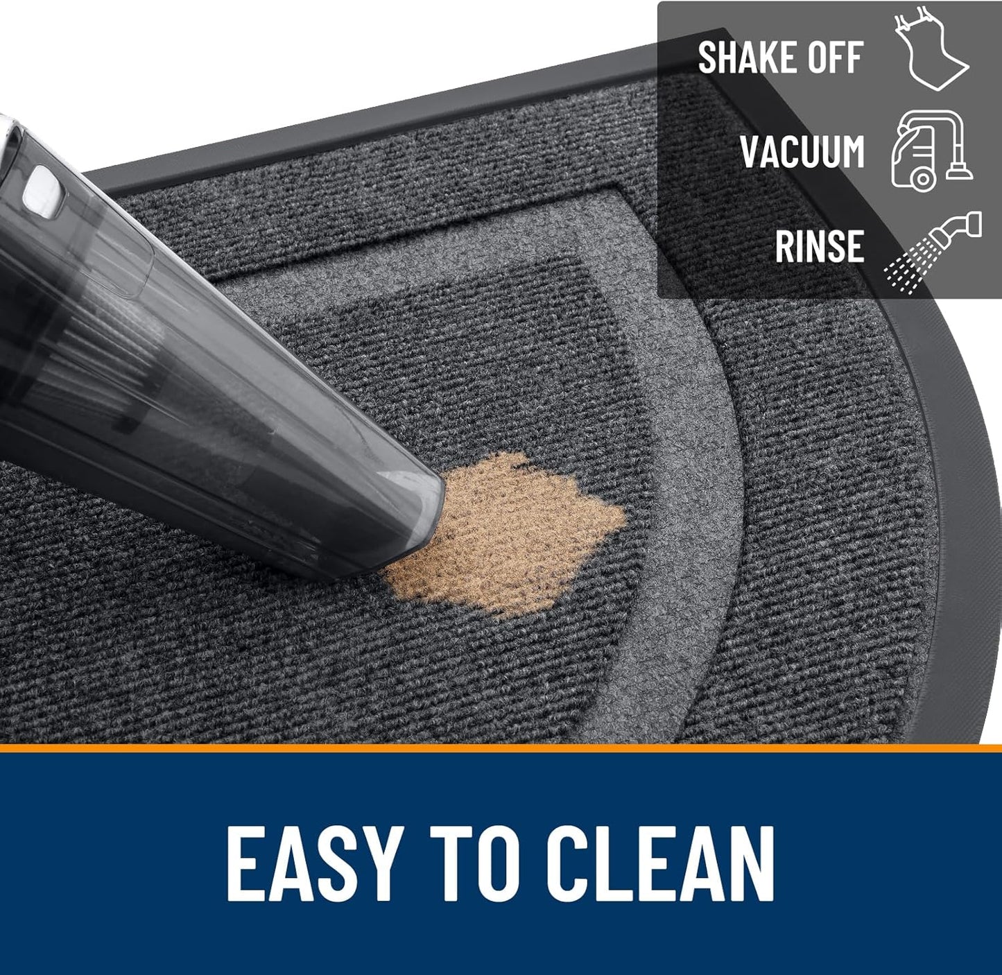 OLANLY Half Circle Door Mat Indoor Outdoor Entrance Welcome, Waterproof All-Season, All-Weather