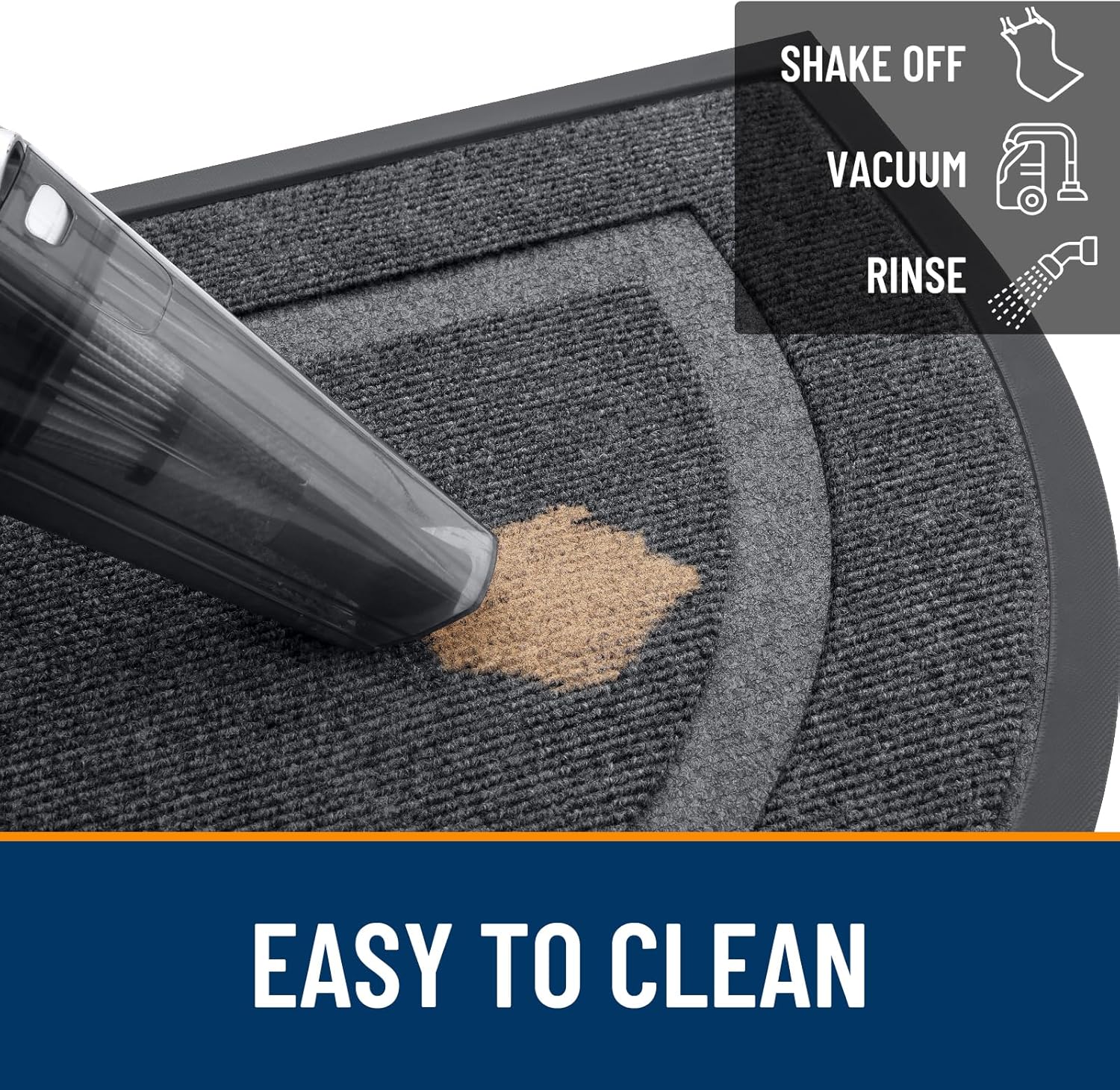 OLANLY Half Circle Door Mat Indoor Outdoor Entrance Welcome, Waterproof All-Season, All-Weather