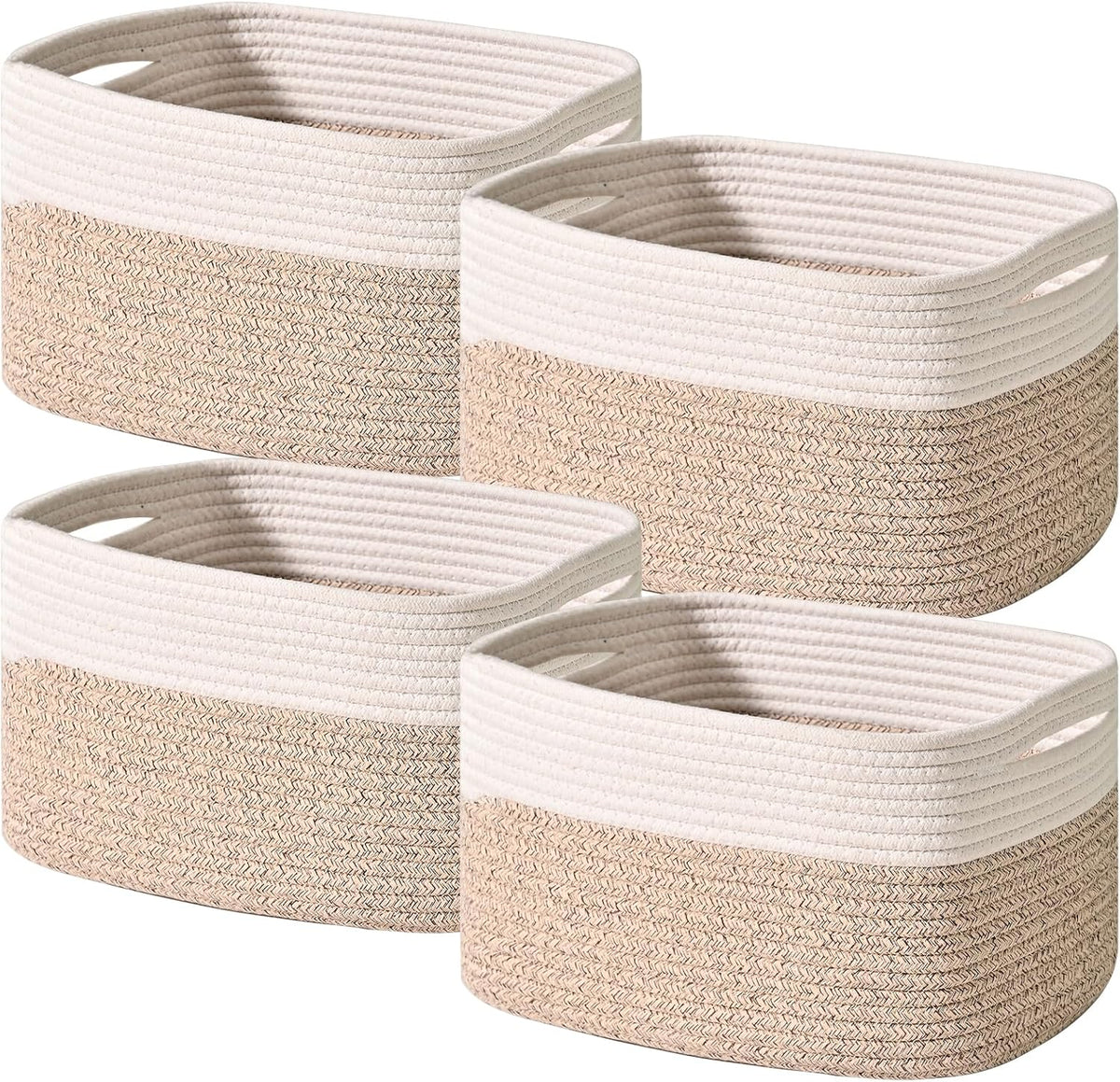 Storage Baskets for Shelves, Woven Storage Basket, Bins for Cube Storage, Cotton Rope Basket with