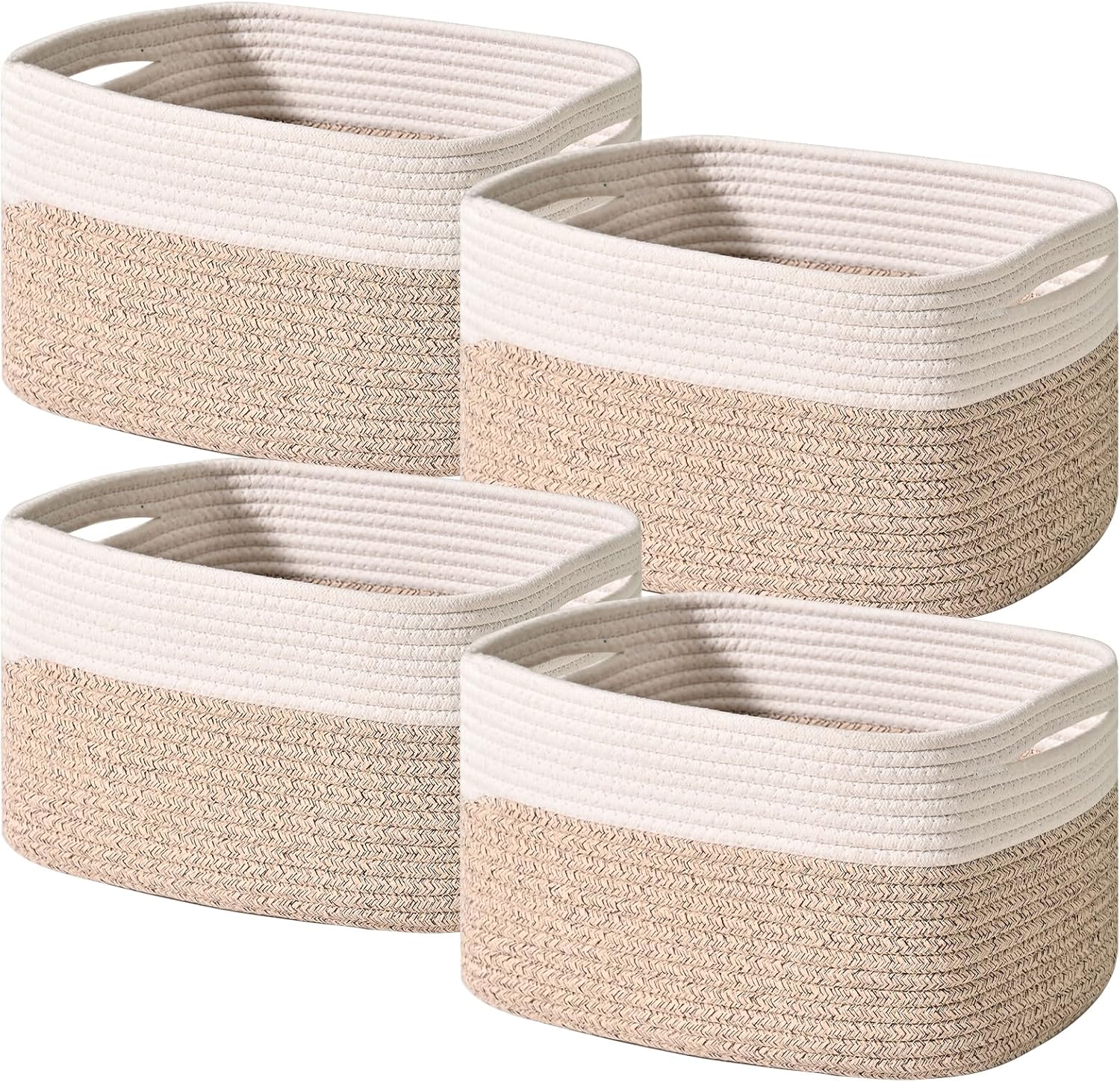 Storage Baskets for Shelves, Woven Storage Basket, Bins for Cube Storage, Cotton Rope Basket with
