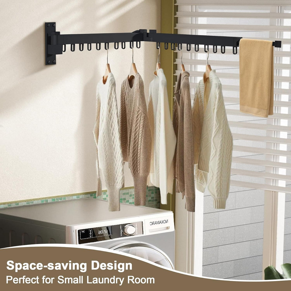 Bakala Clothes Drying Rack Foldable, Laundry Drying Rack Clothing Wall Mounted, Clothing Racks for