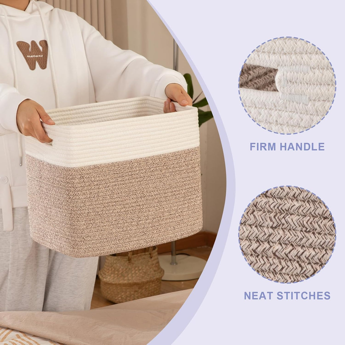 OIAHOMY Storage baskets for Shelf, Toy Storage Basket, Collapsible Storage Bins, Blanket Basket