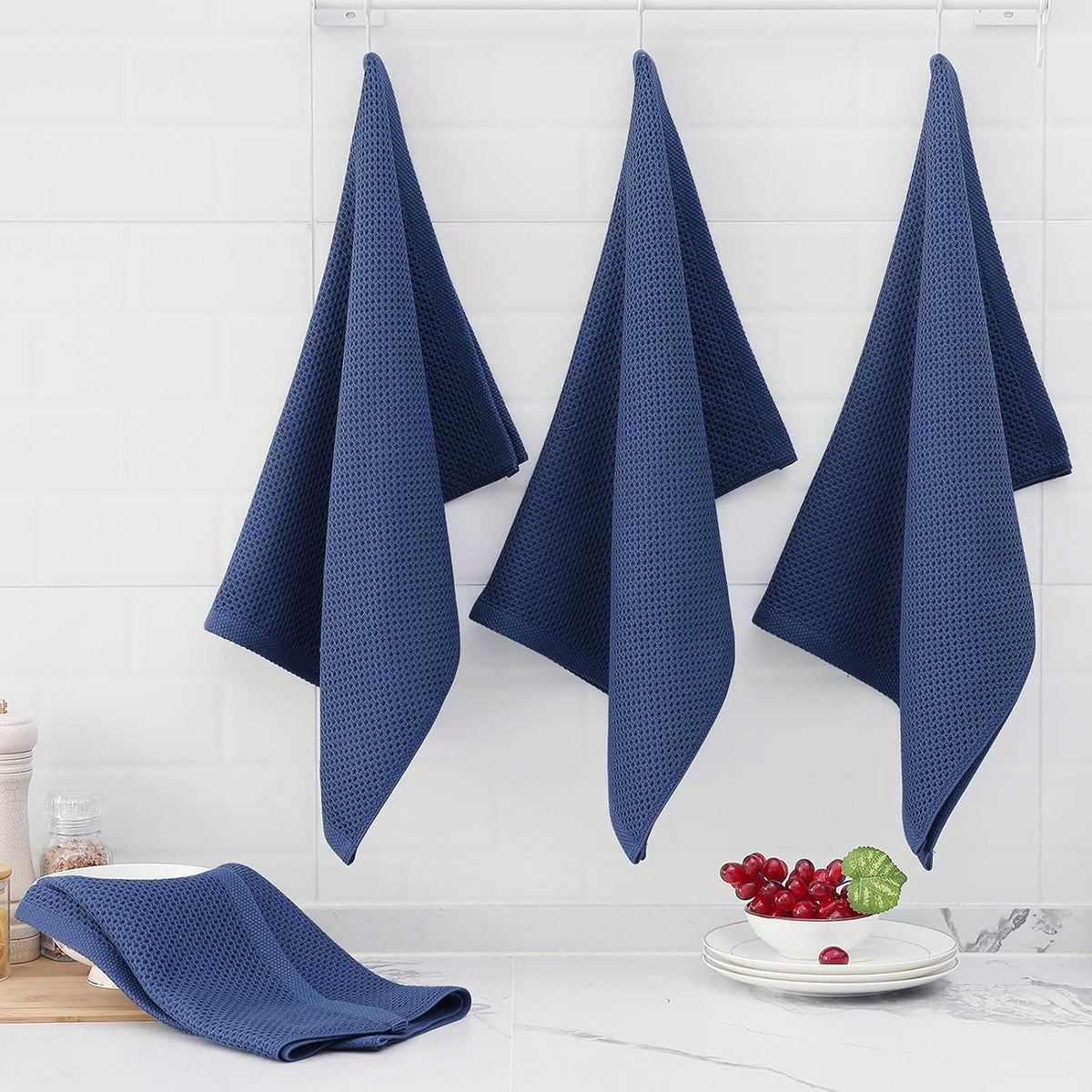 Homaxy 100% Cotton Oversized Waffle Weave Kitchen Dish Towels, Ultra Soft Absorbent Quick Drying