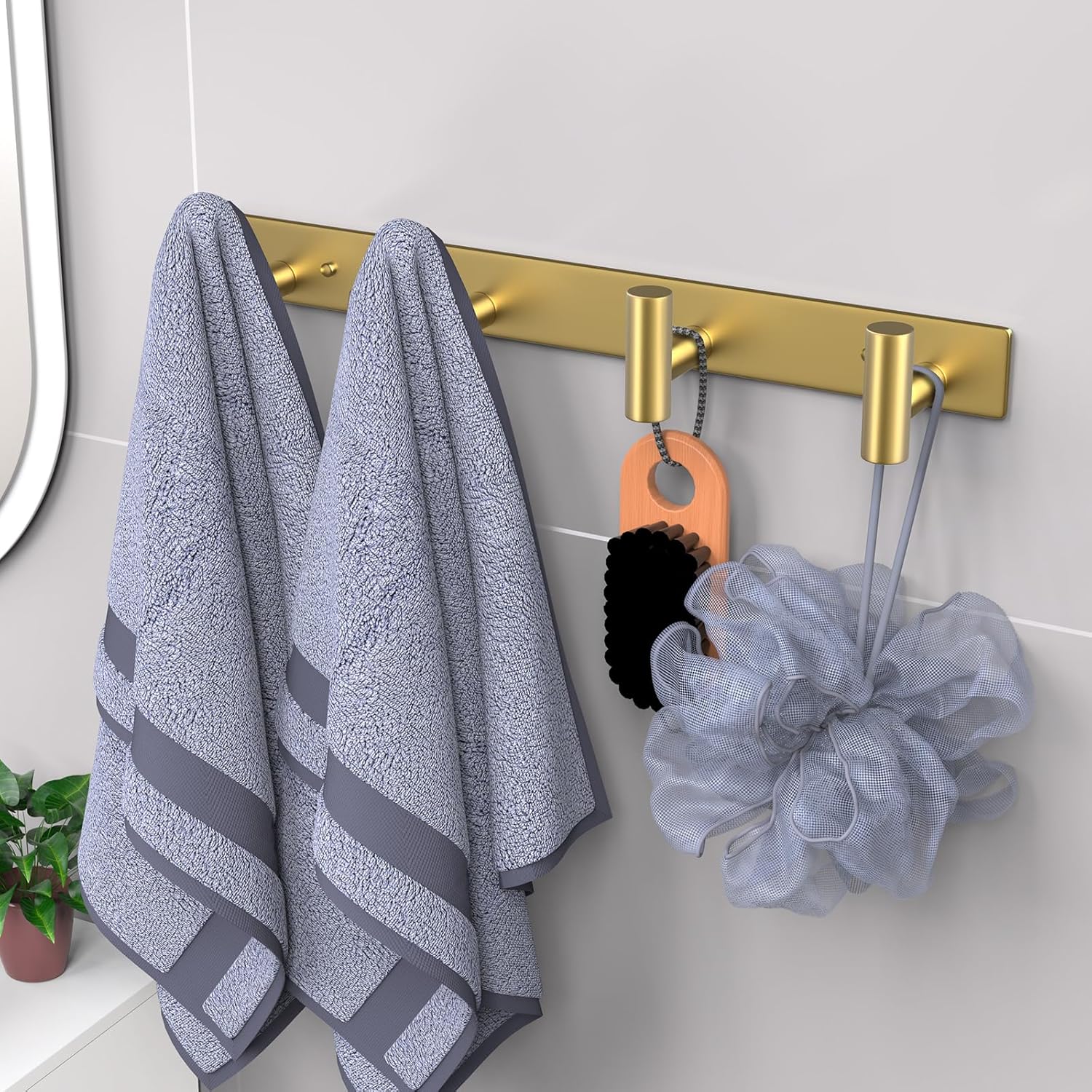 VAEHOLD Hat and Coat Wall Mount Rack - Hooks for Robes, Bags, Keys, and Towels - Bathroom Towel