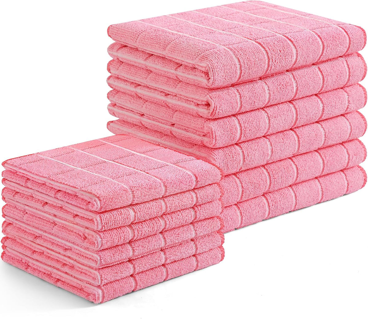 Homaxy Microfiber Kitchen Towels and Dishcloths Set, 12 Pack Soft and Absorbent Dish Hand Towels