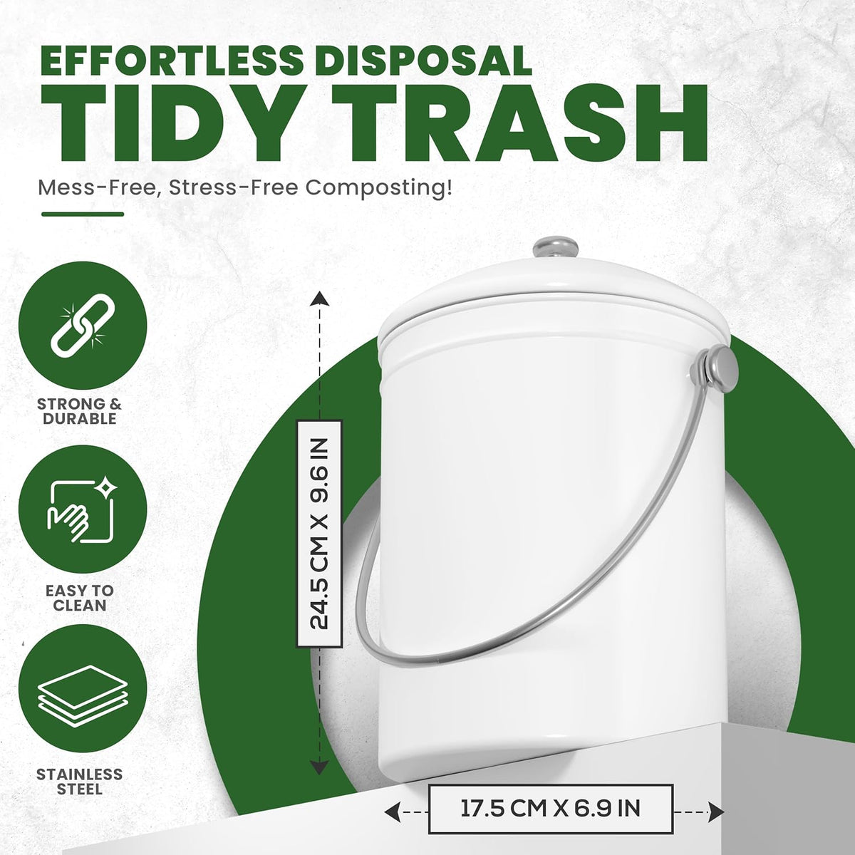 Utopia Kitchen Compost Bin for Kitchen Countertop, 1 Gallon Compost Bucket for Kitchen with Lid