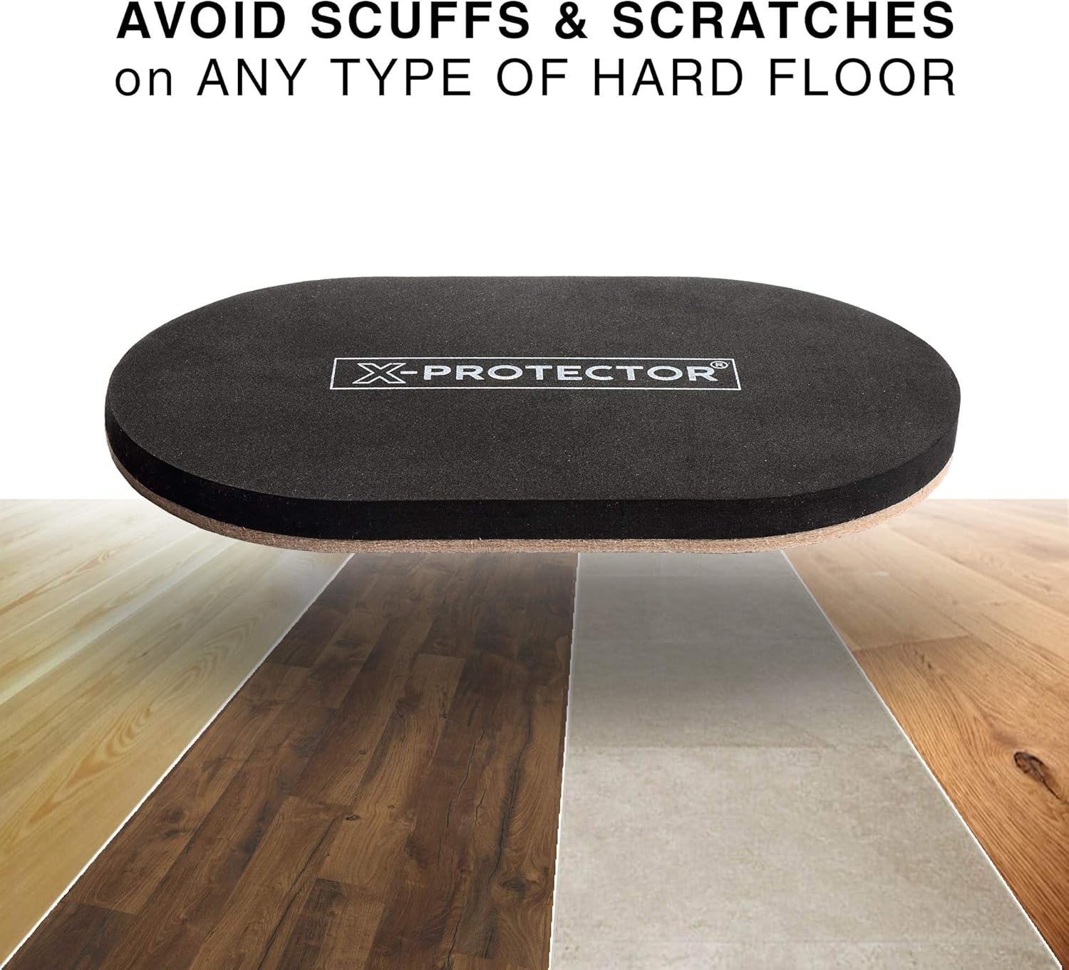X-Protector Felt Furniture Sliders Hardwood Floors - 4 PCS 6" x 3 1/2" Furniture Sliders - Heavy