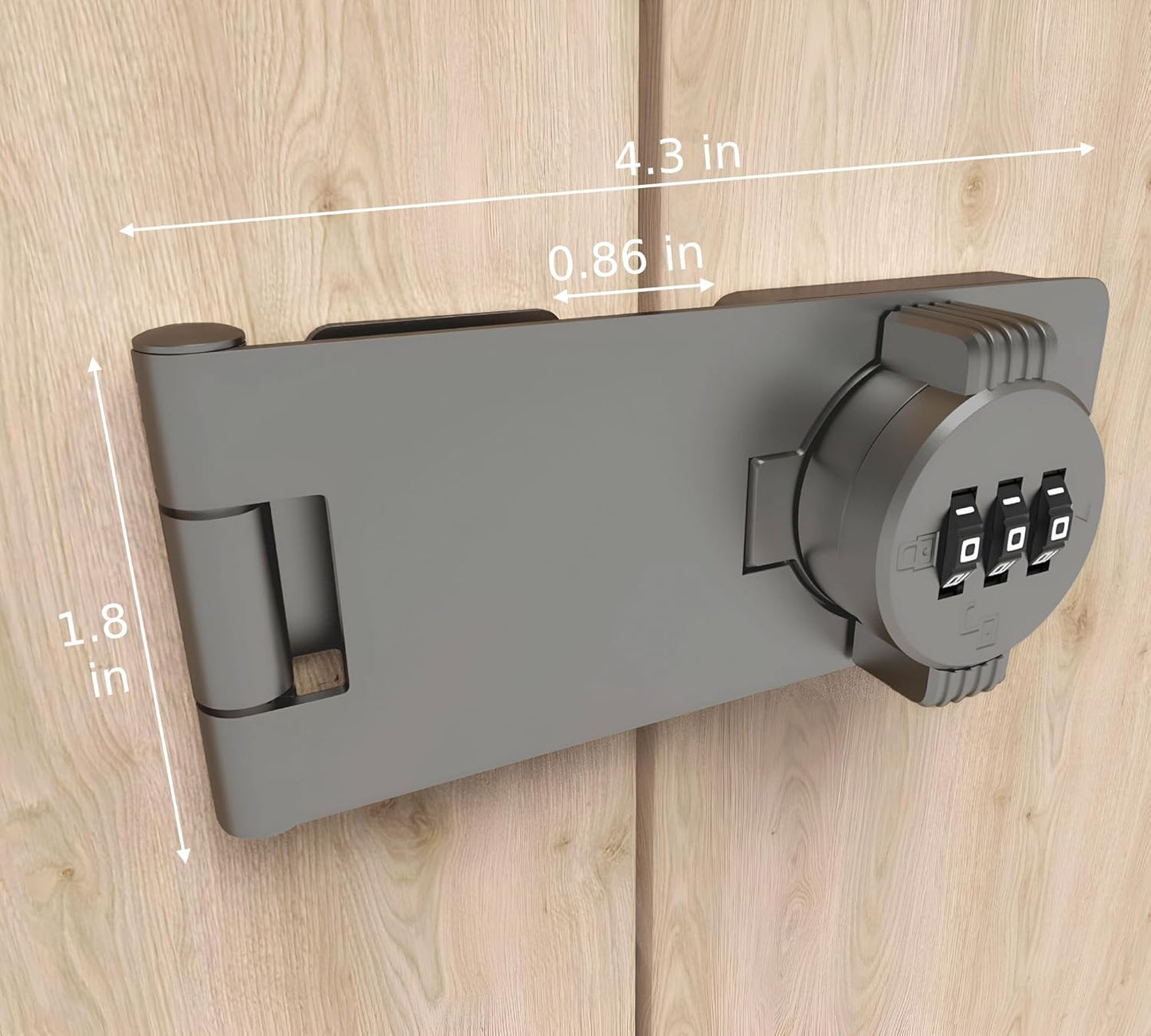 Keyless Combination Lock – 3-Digit Combination Lock for Cabinet Doors – Twist Knob Hasp Latch Lock